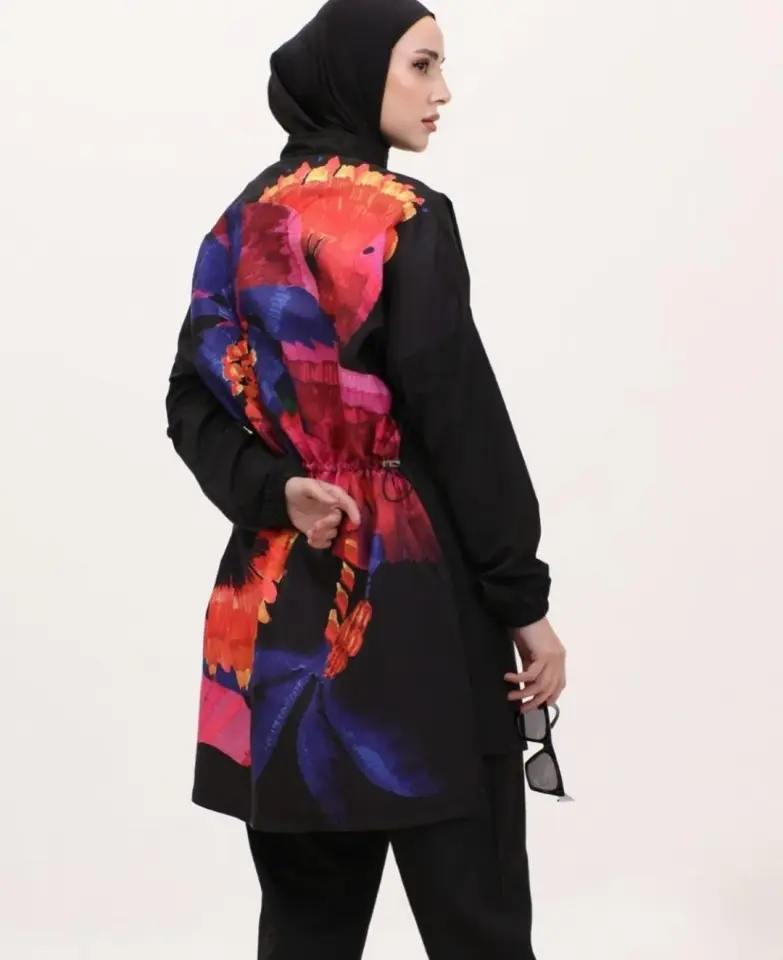 SÜSSÜ DESENLİ TESETTÜR MAYO