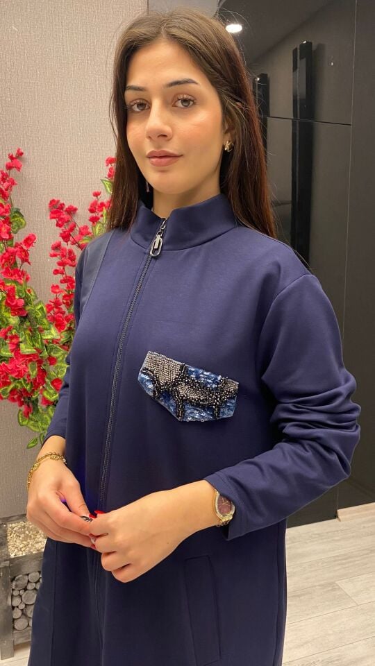 EFRAZE 315 İŞLEMELİ SAFİR CEKET