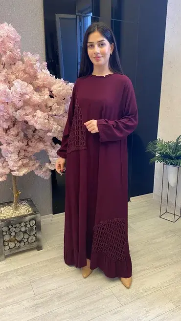 EFRAZE VİSKON ELBİSE 444