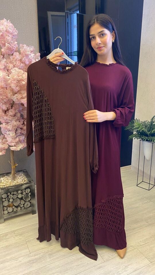 EFRAZE VİSKON ELBİSE 444