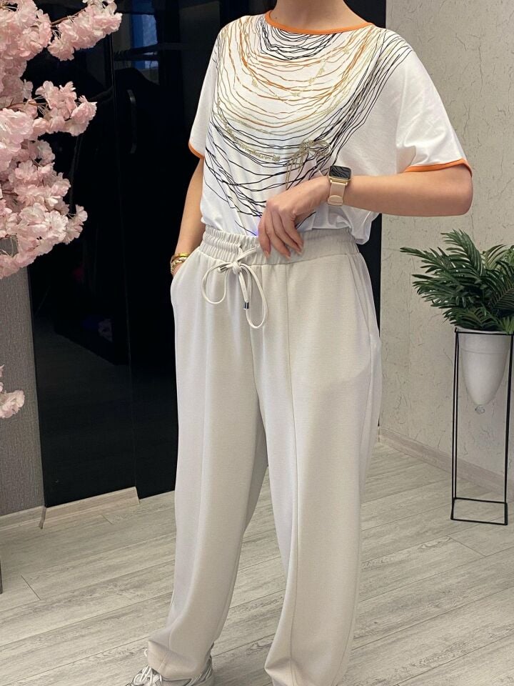 SENTEZ ÖNDEN PARÇALI HAVUÇ BAMBU PANTOLON