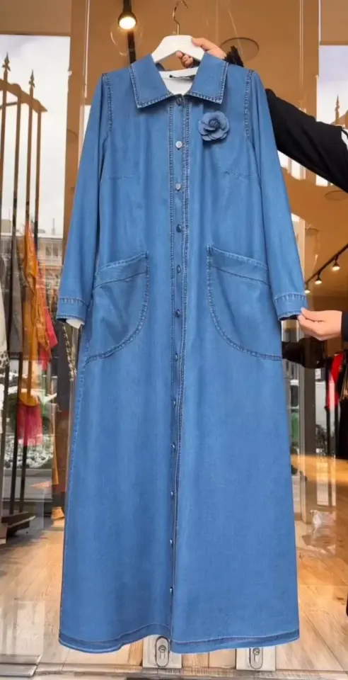 MFD ÇİÇEKLİ KOT ELBİSE