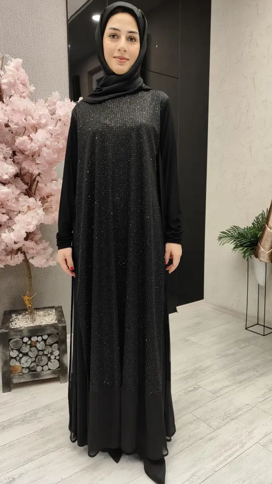 EFRAZE SİM BASKILI ELBİSE