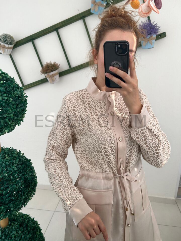 SELİNADA İTHAL DANTEL FİLE TUNİK 9010
